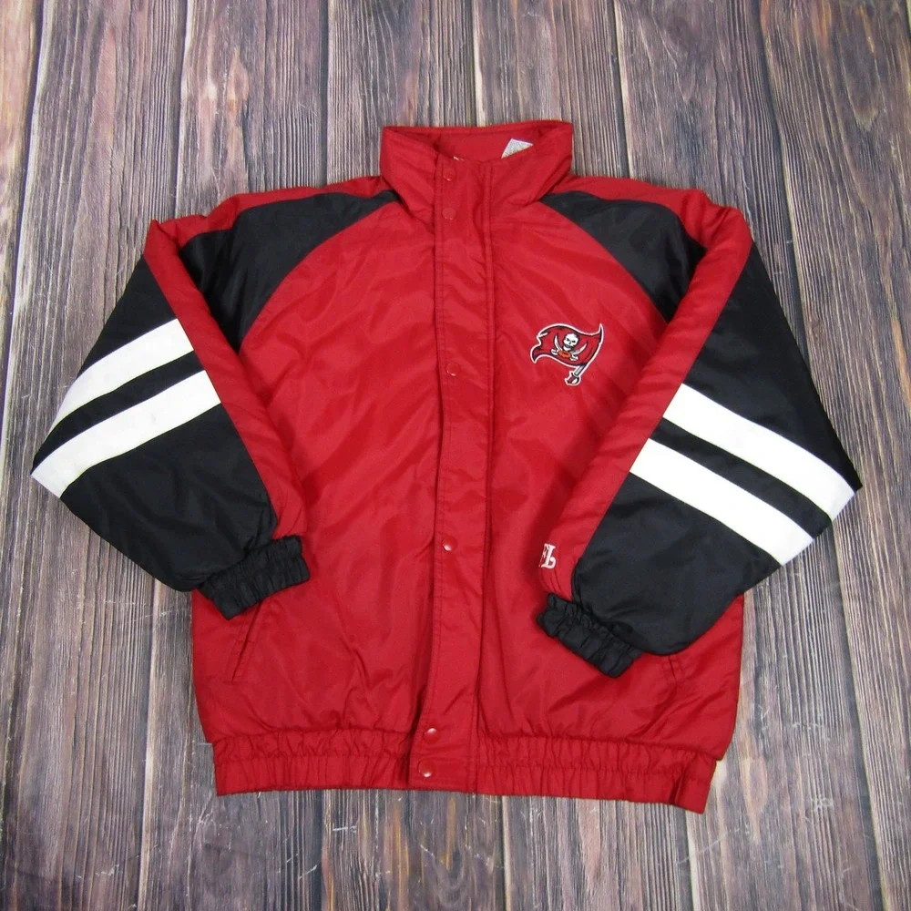 Tampa Bay Buccaneers Jacket Youth Large Red Black White NFL Football Vintage 90s